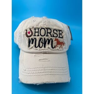 KBETHOS Vintage Horse Mom Distressed Baseball Cap Hat Khaki Tan Adjustable NEW